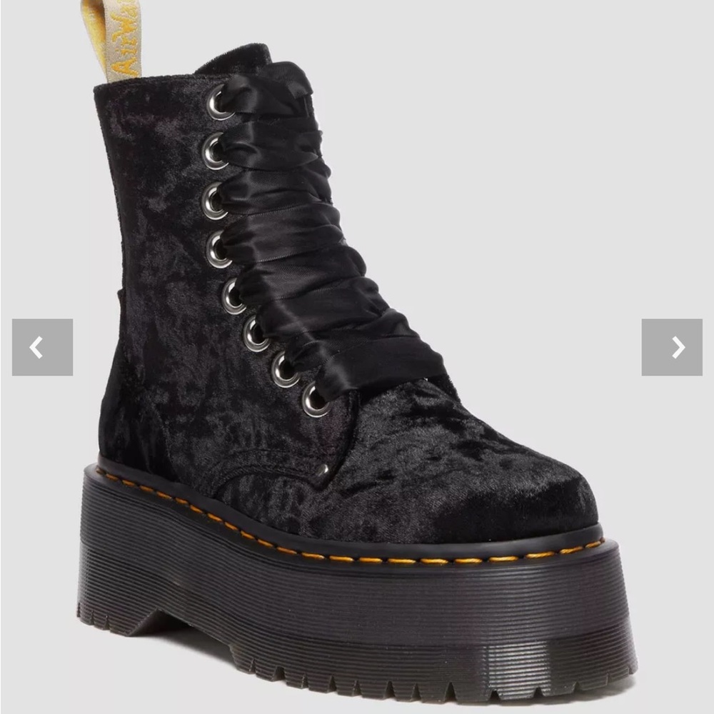 DOC MARTENS VEGAN JADON BOOT MAX CRUSHED VELVET PLATFORMS